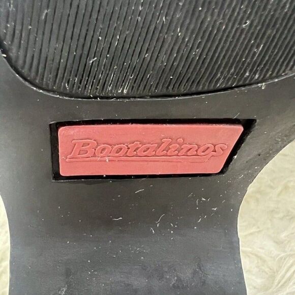 Bootalinos Vintage Women's Midcalf Black Block Heel Boots Leather Canvas Sz 7.5 - Picture 11 of 12